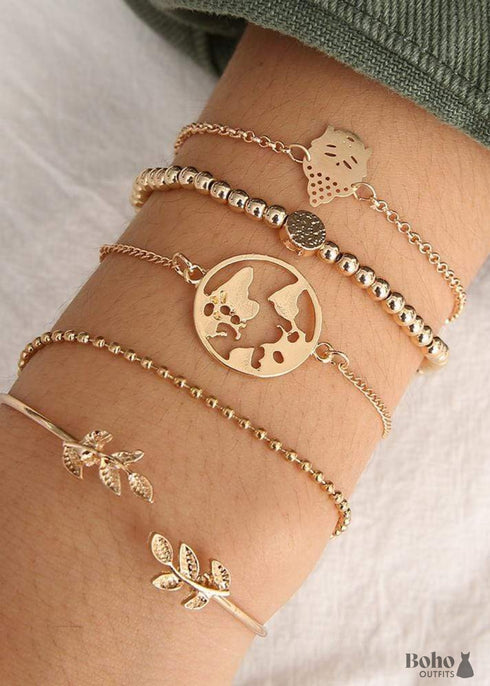 Pulseras Boho de Oro Tierra y Naturaleza Lauren